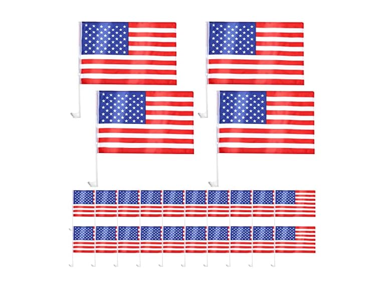 24 Pcs American Car Flag Window Clips
