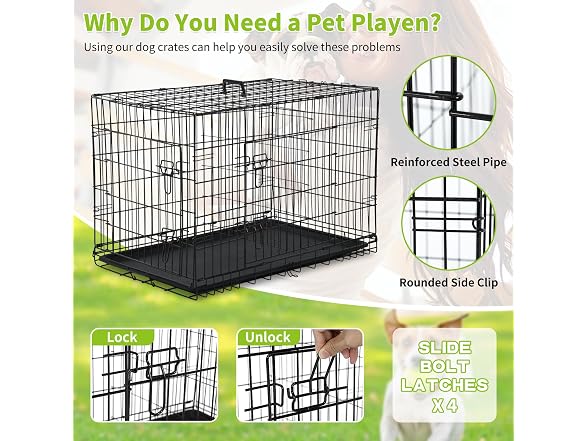 36 inch Large Dog Cage - Pet Cage Double-Door