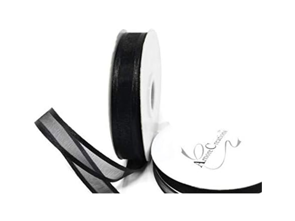 Black Organza Ribbon with Satin Edge-25