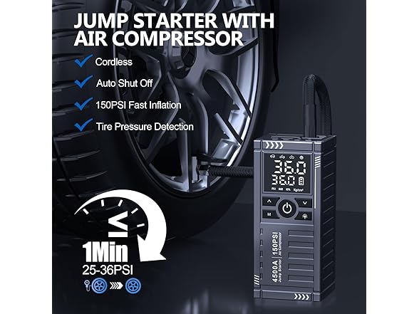 KOLTGOO Jump Starter with Air Compressor