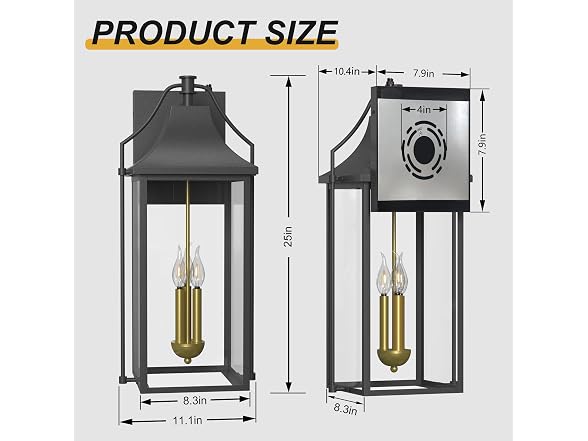 Lawyettle 25in Dusk-to-Dawn Wall Sconce