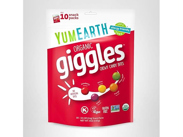 YumEarth Organic Giggles Chewy Candy 5 oz