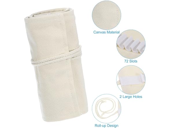 PATIKIL Handmade 72 Slots Roll Up Pencil Case