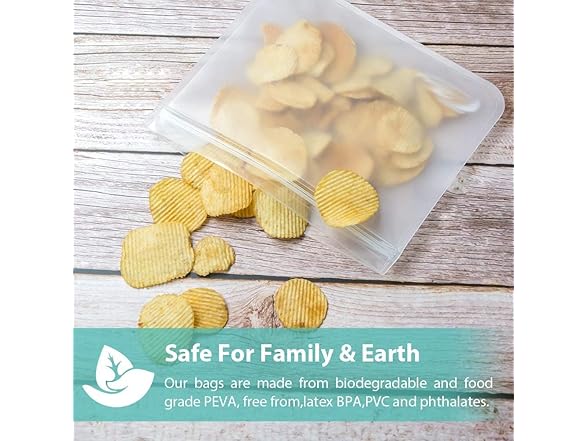 Dishwasher-safe Reusable Storage Bags