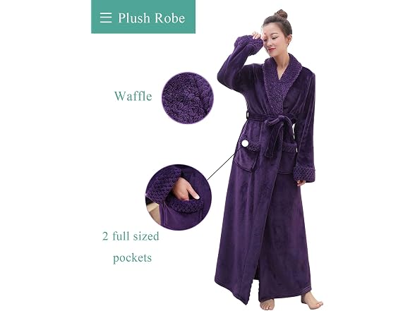 Artfasion Women (Large-X-Large) Long Flannel Robes