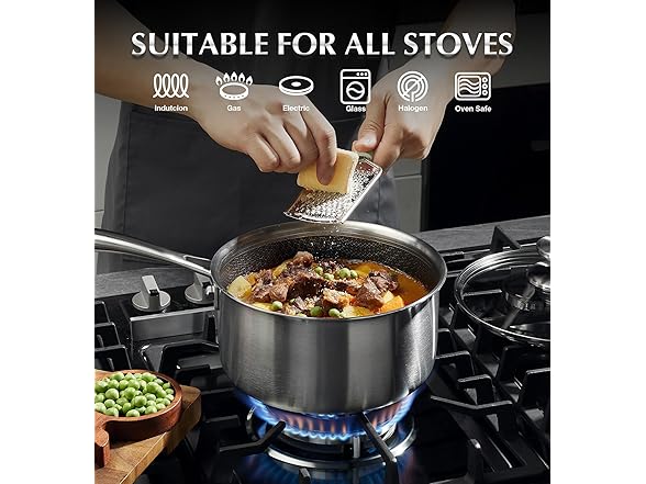 Hybrid Nonstick Stainless Steel Saucepan