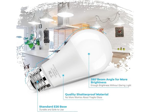 Brightever 12-Pack 5000K LED Light Bulbs