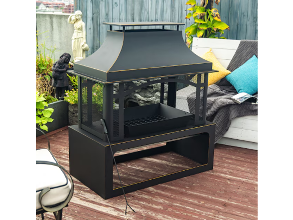 GDFStudio Thorne Steel Chimney Fireplace