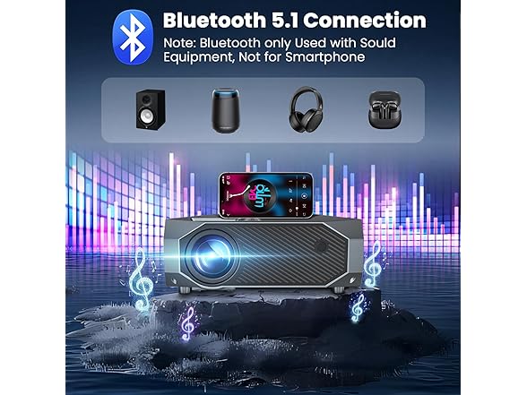 FUDONI Outdoor Projector with Bluetooth