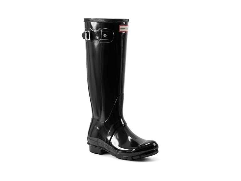 Hunter Womens Original Tall Gloss Rain Boots - Black - Size 9
