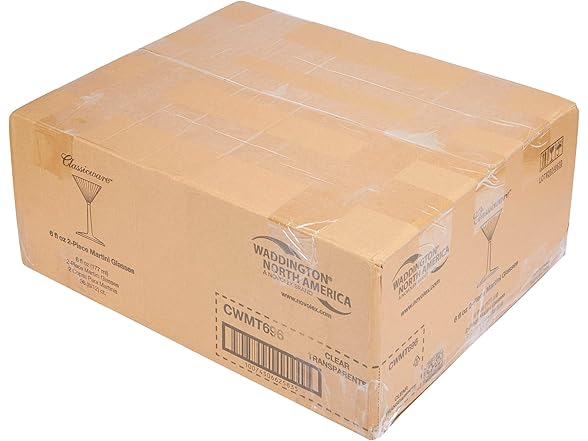WNA Classicware 6oz Clear Plastic Martini Glasses, 96-Pack