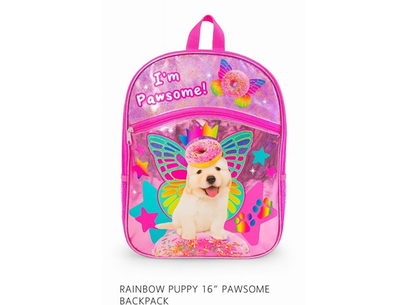 Rainbow Puppy Backpack- 16" Backpack