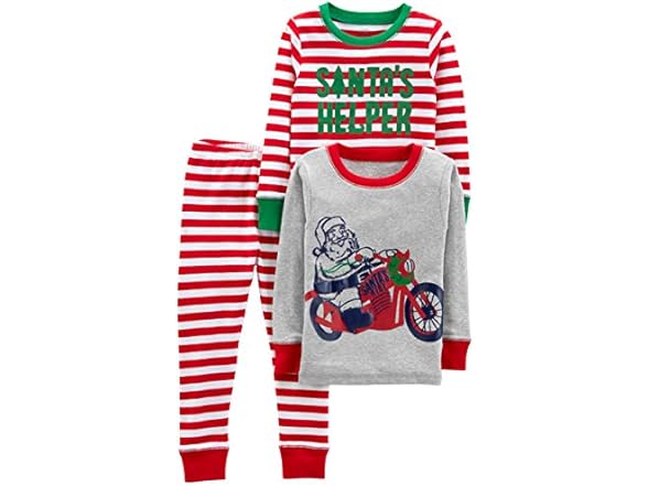 Carter's Size (4) Grey Motorcycle PJs