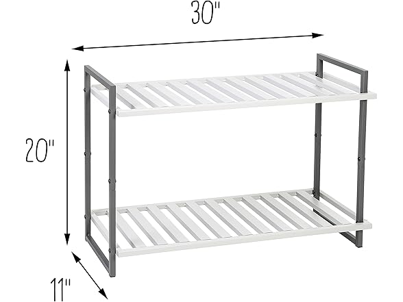 Honey-Can-Do 2-Tier Steel Shoe Rack