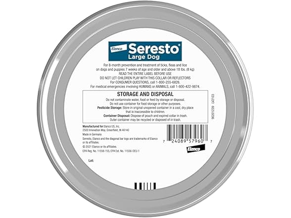 Seresto Large Dog Collar- Flea & Tick Treatment