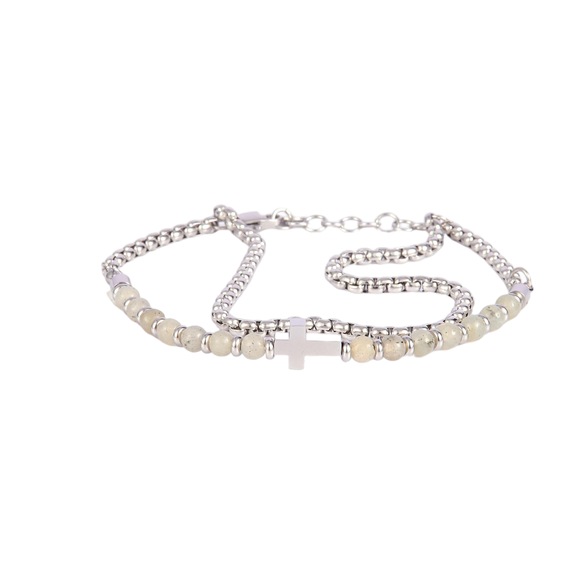 Mens Popcorn Chain & Bracelet w-Cross - Gallery 11