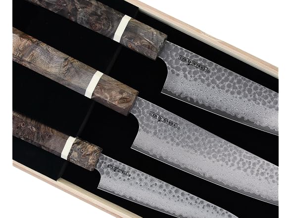 Cold Steel Japanese VG-10 Damascus 3-Piece Kitchen Knife Set