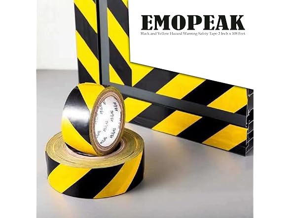 Emopeak Black Yellow Hazard Tape