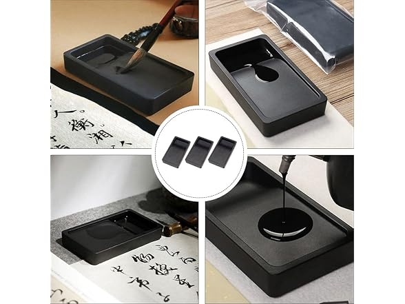 TOYANDONA Portable Inkstone 3-Piece Set