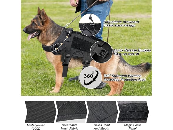 AIWAI Tactical Dog Harness for Medium Large D