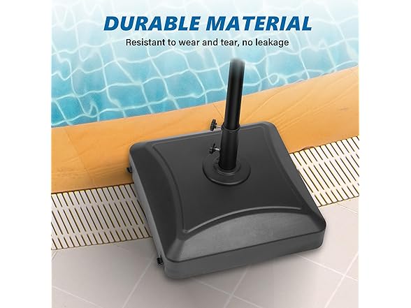 Simple Deluxe 125lb Capacity Fillable Mobile Patio Umbrella Base