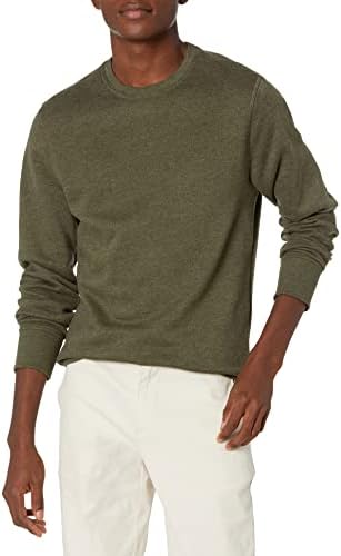 Amazon Essentials Men's Fleece Crewneck Sweatshirt - Olive Heather, Small (Available in Big & Tall Sizes)