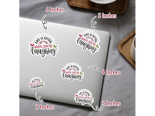 3pc Life is Better Laughing Sticker