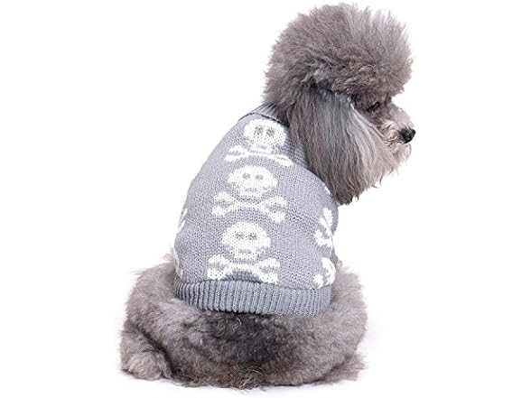 S-Lifeeling Skull Dog Sweater Holiday Hallow