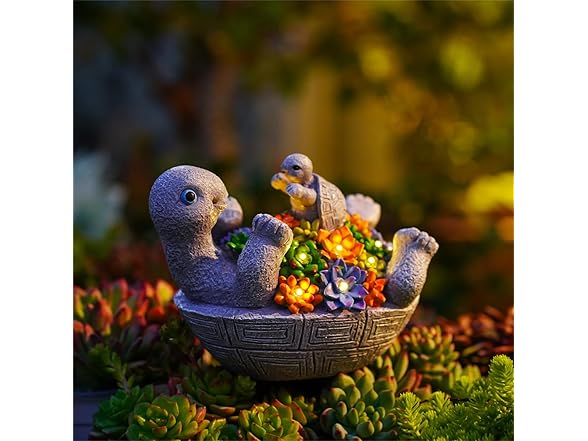 Pohabery Solar Turtle Figurines Garden Decor