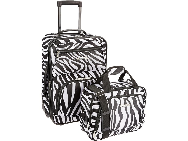 Rockland Fashion Softside Upright Luggage Set,Expandable, Zebra, 2-Piece (14/19)