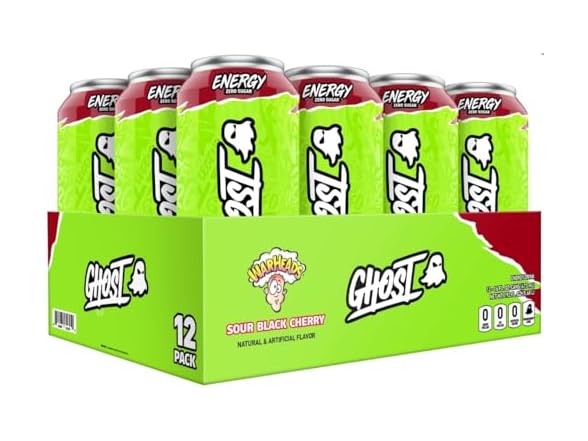 12PK Ghost Energy Sour Black Cherry Warheads 16 fl oz.