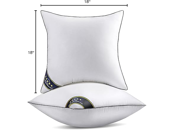 2 Pack 18"x18" Throw Pillow Inserts
