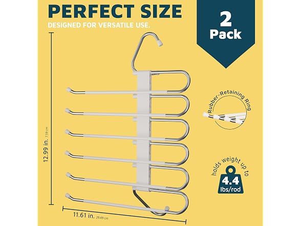 Lifemaster Space Saving Pants Hangers 2 Pack