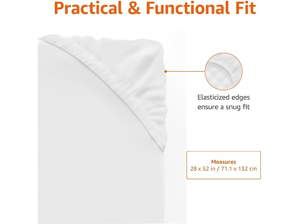 Amazon Basics 100% Cotton Jersey Knit Fitted Crib Sheet