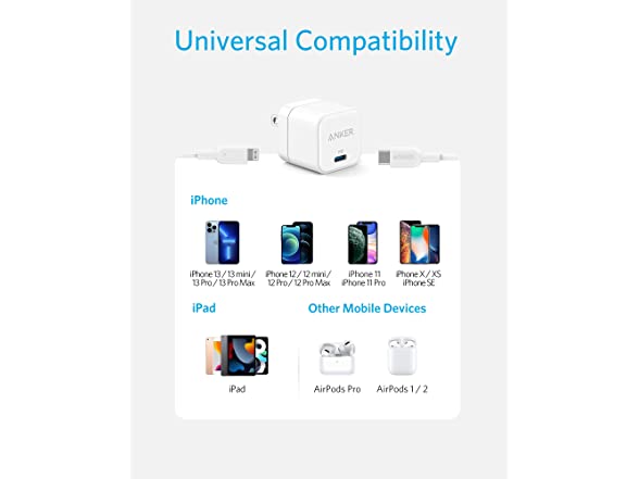 Anker B2149 USB CCharger, Anker 20W Fast Charge (Open Box)