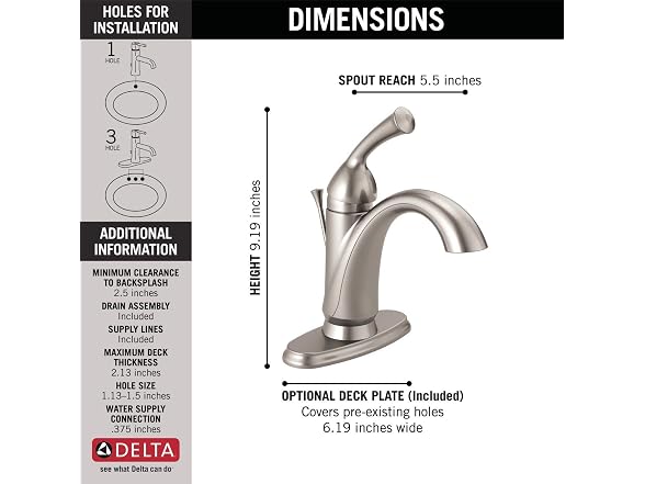 Delta Faucet Haywood Single Hole Bathroom Faucet