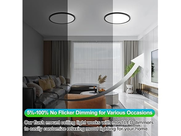 GoBright 16.5 Inch Large Flush Mount Ceiling Light Fixtures