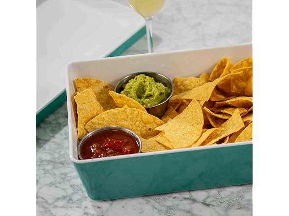 TableCraft Marvista Collection Rectangular Stackable Bowl and Lid