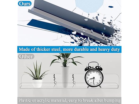 DTUQYX Magnetic Book Shelf for Whiteboard 2-Pack, Grey