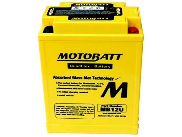 MotoBatt Motobatt MB12U 12V 15Ah Quadflex AGM
