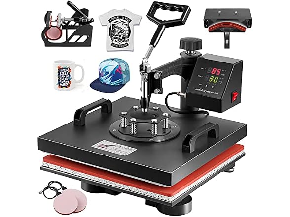 TOPDEEP 5-in-1 Heat Press Machine 15x15"