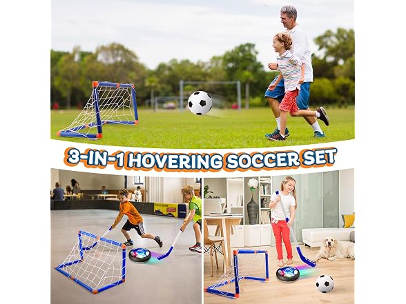 Nazano 3-in-1 Hover Hockey and Soccer Ball Set
