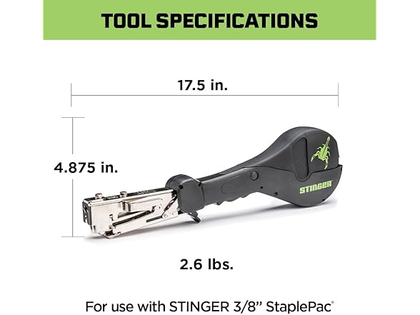 STINGER CH38-2 Cap Staple Hammer Tacker Plus Two