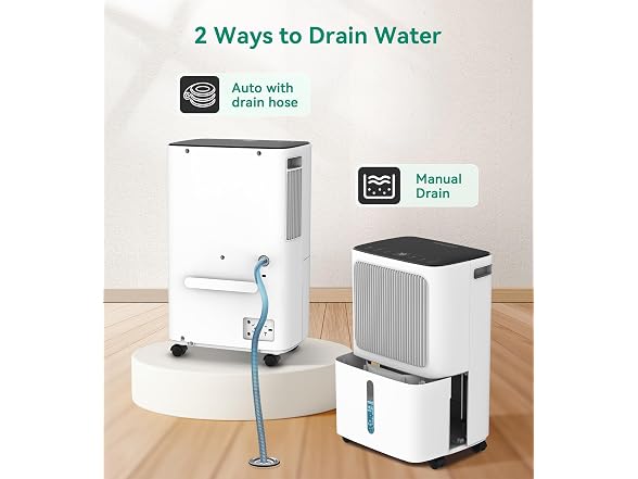 VEAGASO 34 Pint Dehumidifier with Drain Hose