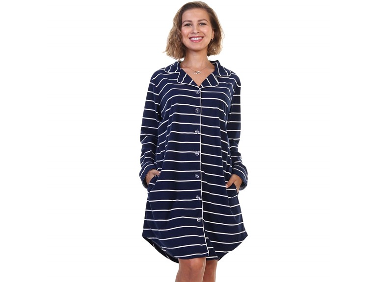 Angelina Women's Flannel Button Down Sleep Shirt Dress Pajama