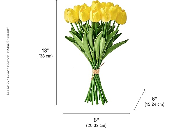 Mikasa Elements Artificial 13" Yellow Tulips