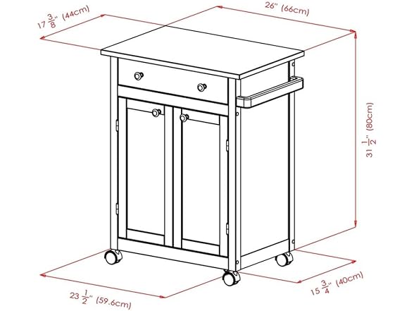 WINSOME Savannah Kitchen Cart Espresso