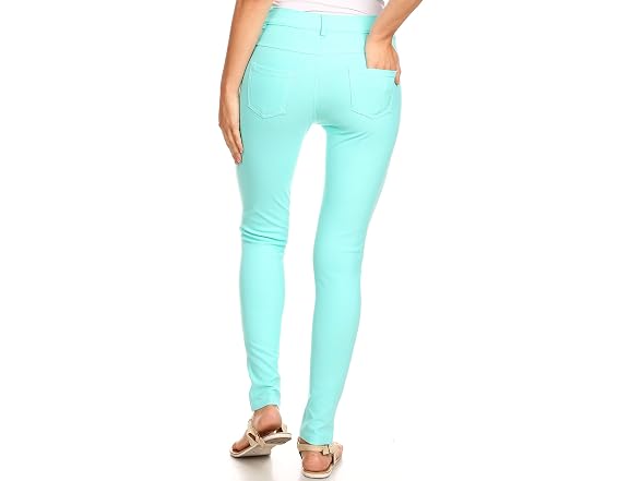 Yelete Women (S) Basic Five Pocket Pants Turquoise