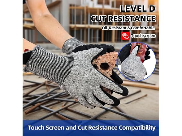 MACSHRK GAR-98 Cut Resistant Work Gloves, 2 Pair