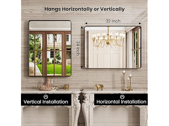 JISOSO Rectangle Bathroom Mirror